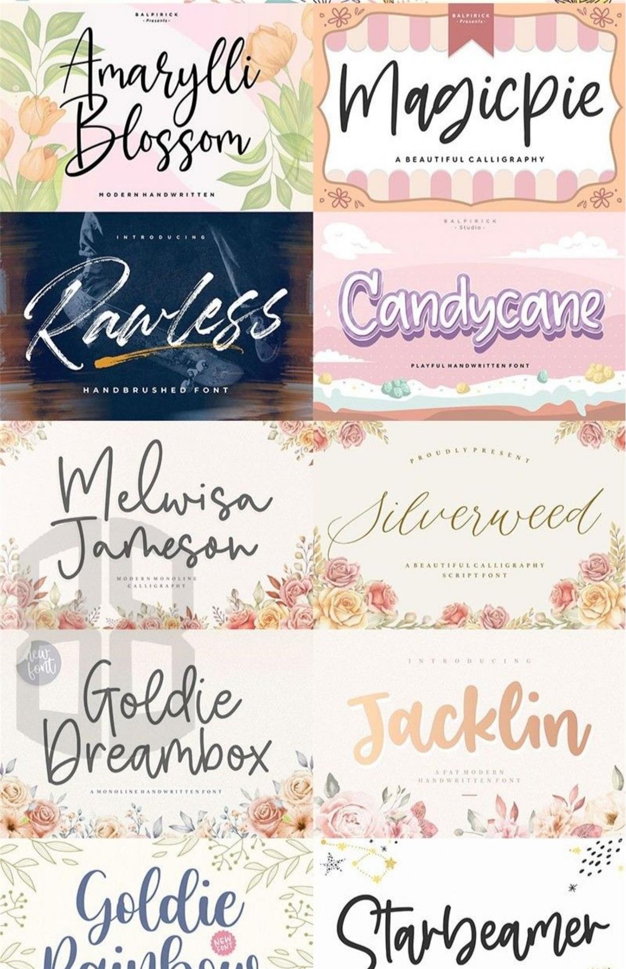 🔥600 Commercial-Use Handwritten Connected English Fonts TTF/OTF|For PS/Procreate/Design|Logo/Wedding/Digital Art Styles – Only $0.4! - pixelpenco