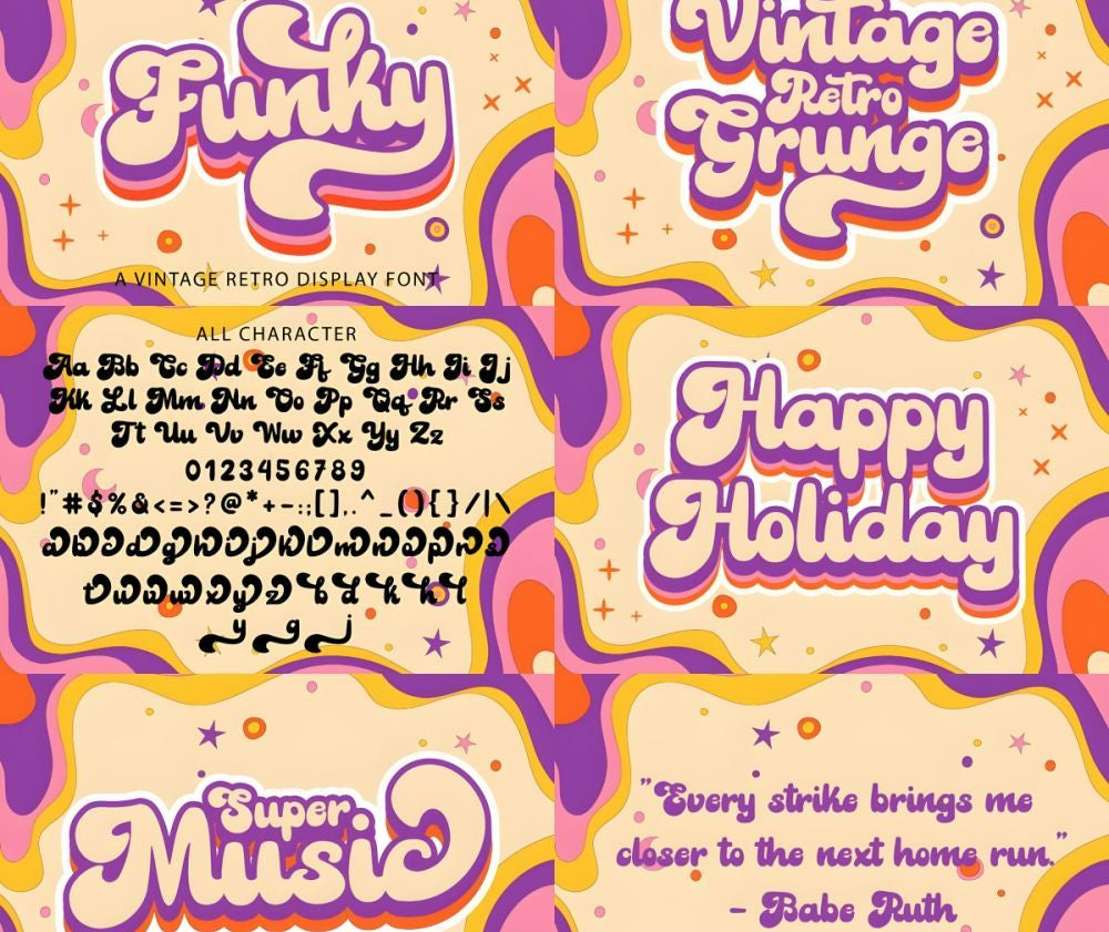 20 Cute English Fonts For PS & Procreate – American Retro Cartoon Graffiti Styles, Commercial Use Allowed – Only $0.5! - pixelpenco