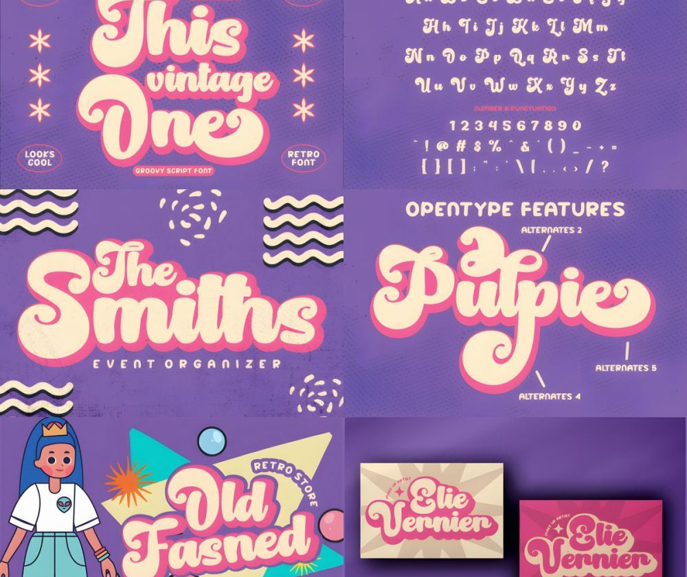 20 Cute English Fonts For PS & Procreate – American Retro Cartoon Graffiti Styles, Commercial Use Allowed – Only $0.5! - pixelpenco