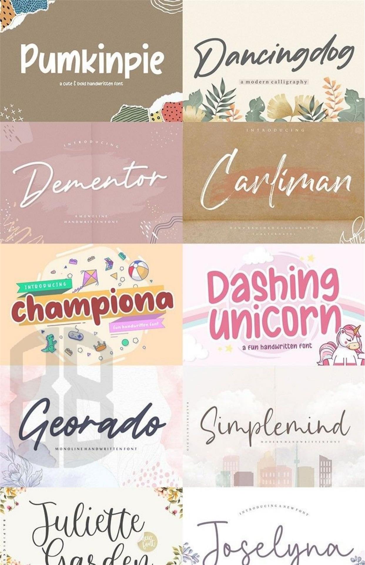 🔥600 Commercial-Use Handwritten Connected English Fonts TTF/OTF|For PS/Procreate/Design|Logo/Wedding/Digital Art Styles – Only $0.4! - pixelpenco
