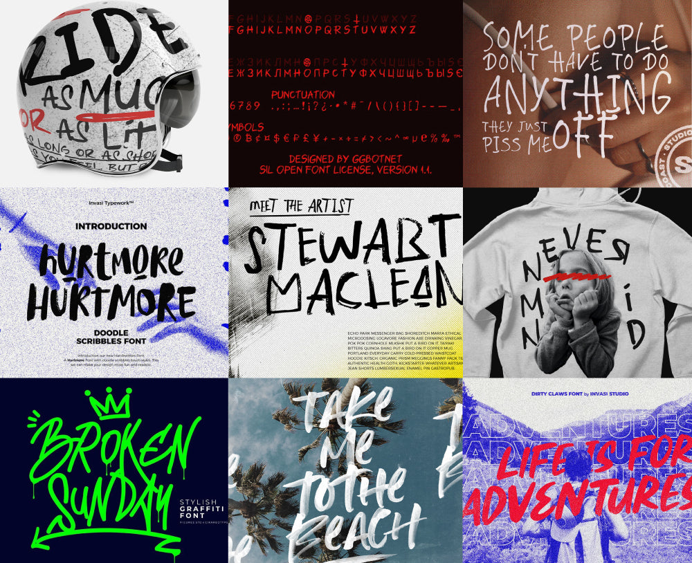 🔥 22 Handwritten Graffiti Splatter Fonts – Procreate & Photoshop Fonts – Commercial Use – Only $0.99 - pixelpenco