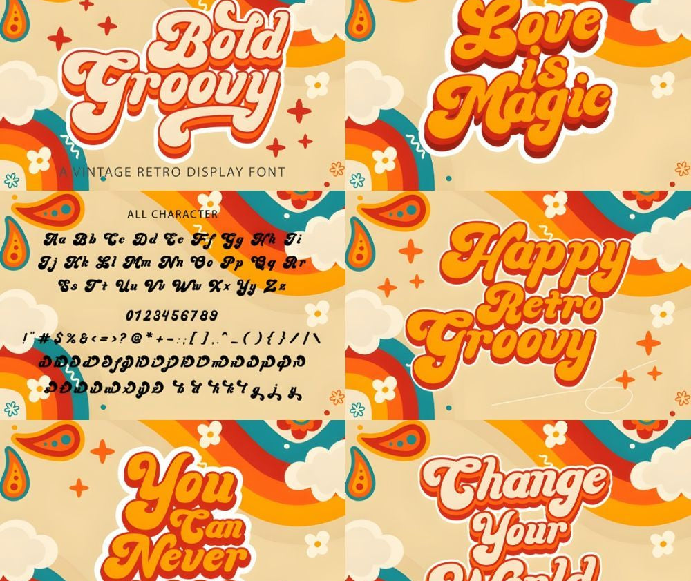 20 Cute English Fonts For PS & Procreate – American Retro Cartoon Graffiti Styles, Commercial Use Allowed – Only $0.5! - pixelpenco