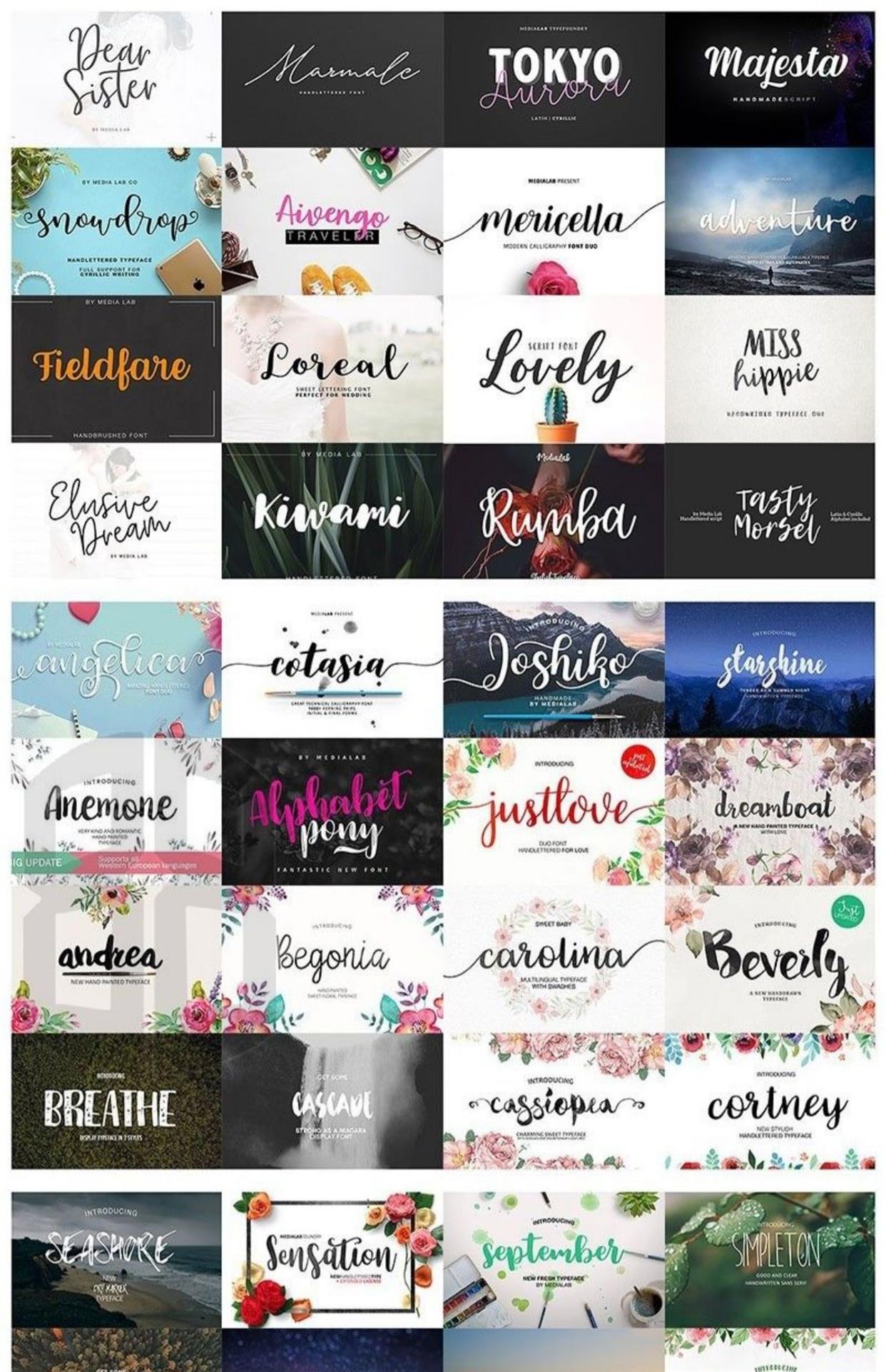 🔥600 Commercial-Use Handwritten Connected English Fonts TTF/OTF|For PS/Procreate/Design|Logo/Wedding/Digital Art Styles – Only $0.4! - pixelpenco