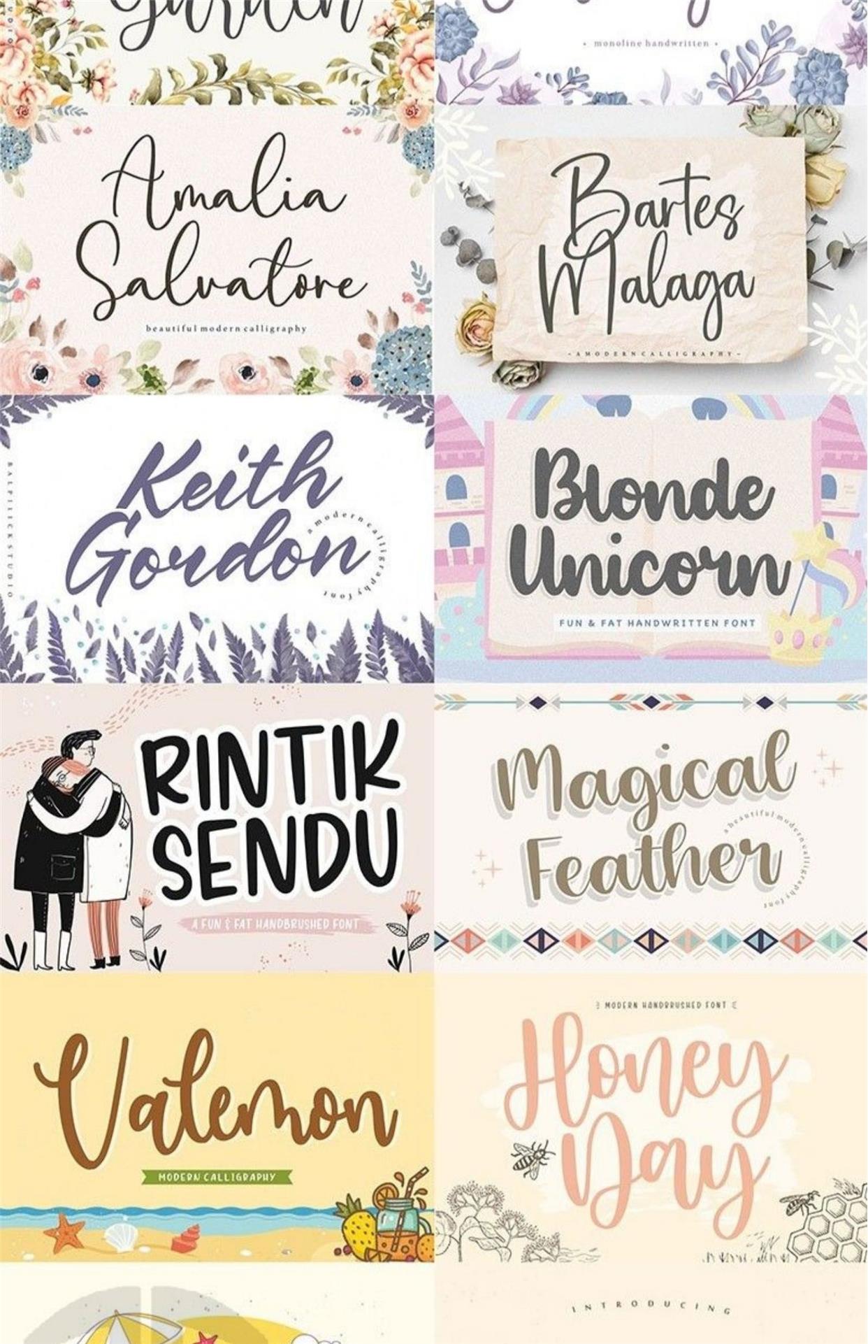 🔥600 Commercial-Use Handwritten Connected English Fonts TTF/OTF|For PS/Procreate/Design|Logo/Wedding/Digital Art Styles – Only $0.4! - pixelpenco