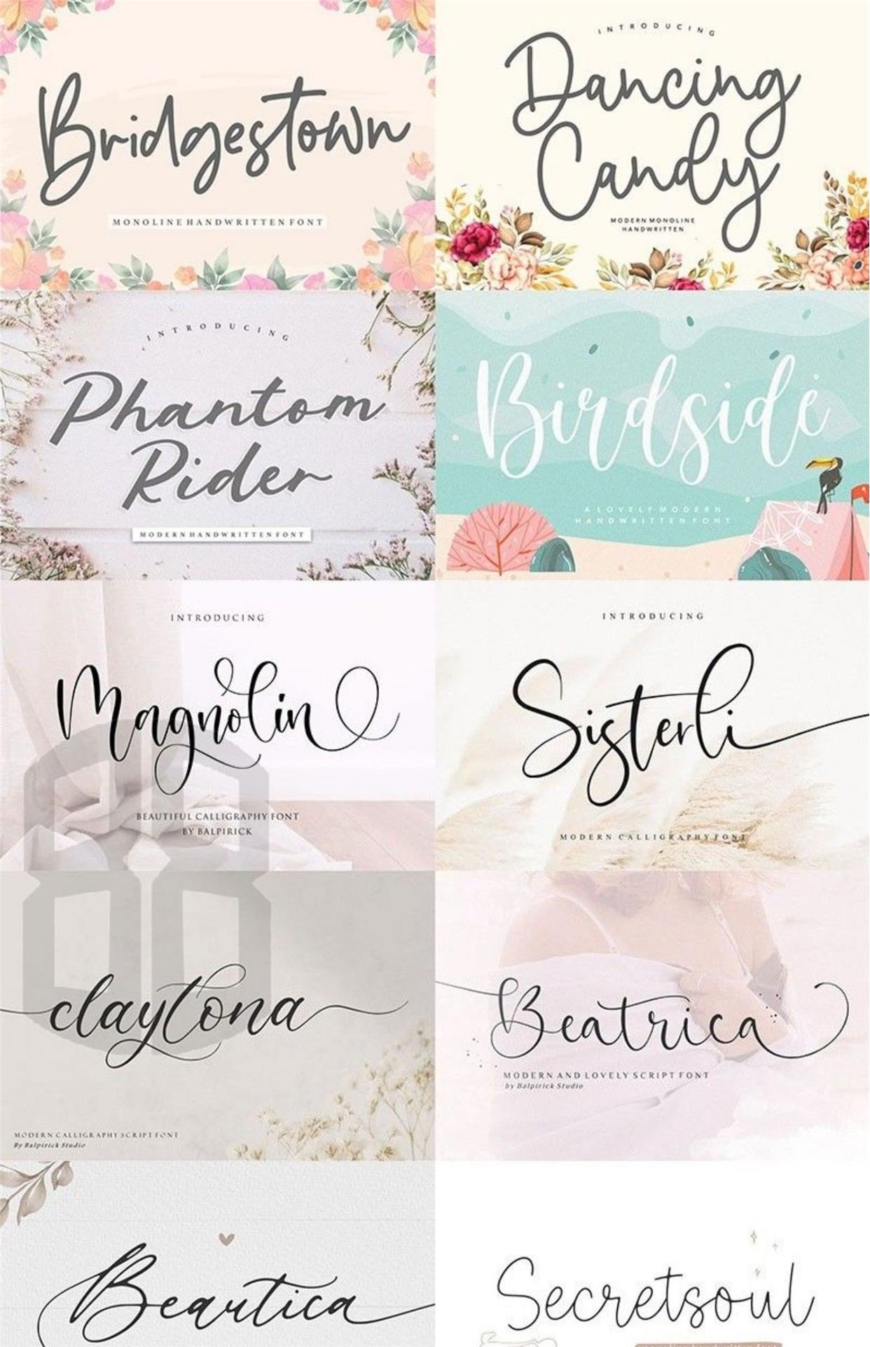 🔥600 Commercial-Use Handwritten Connected English Fonts TTF/OTF|For PS/Procreate/Design|Logo/Wedding/Digital Art Styles – Only $0.4! - pixelpenco