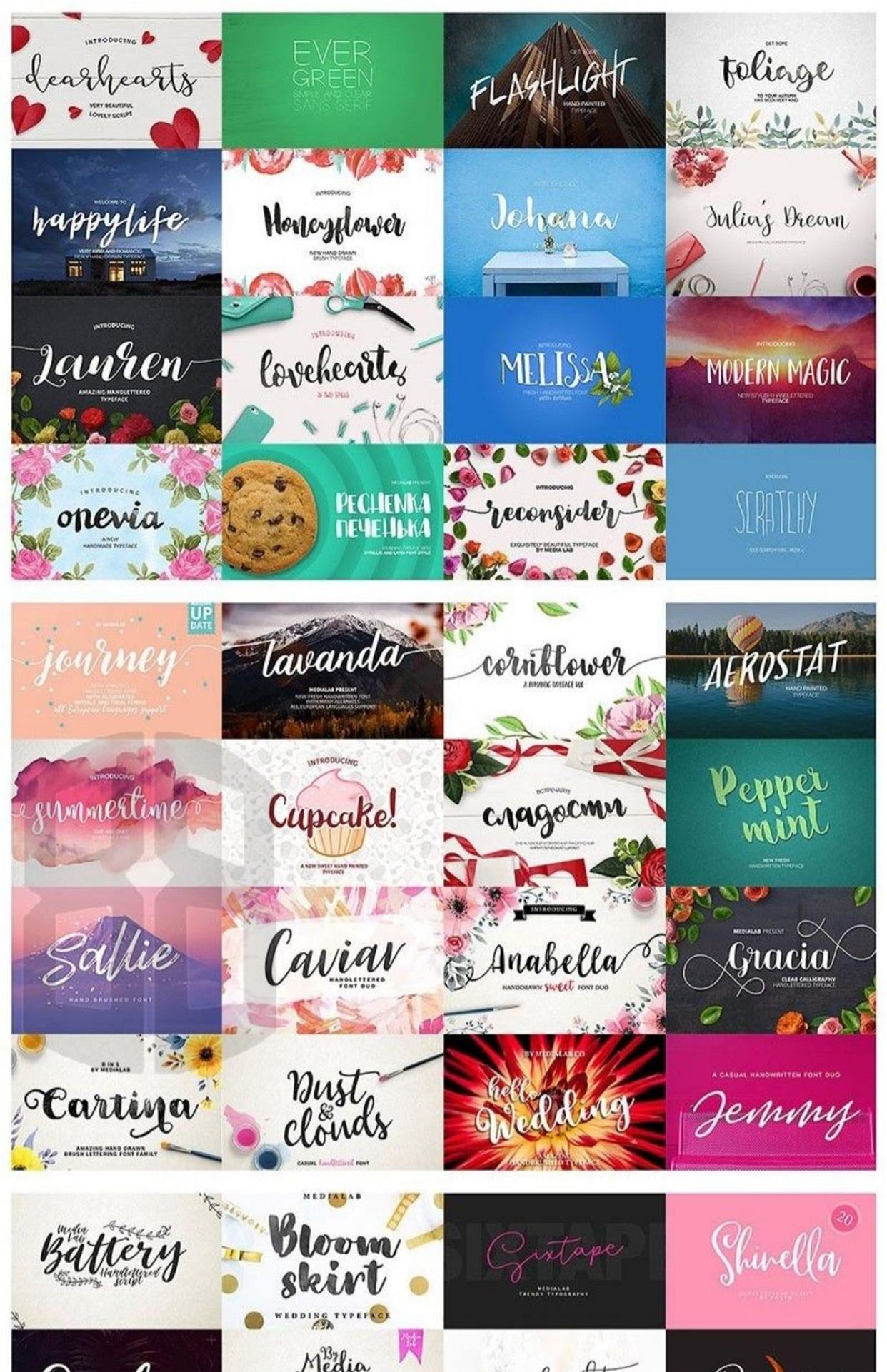 🔥600 Commercial-Use Handwritten Connected English Fonts TTF/OTF|For PS/Procreate/Design|Logo/Wedding/Digital Art Styles – Only $0.4! - pixelpenco