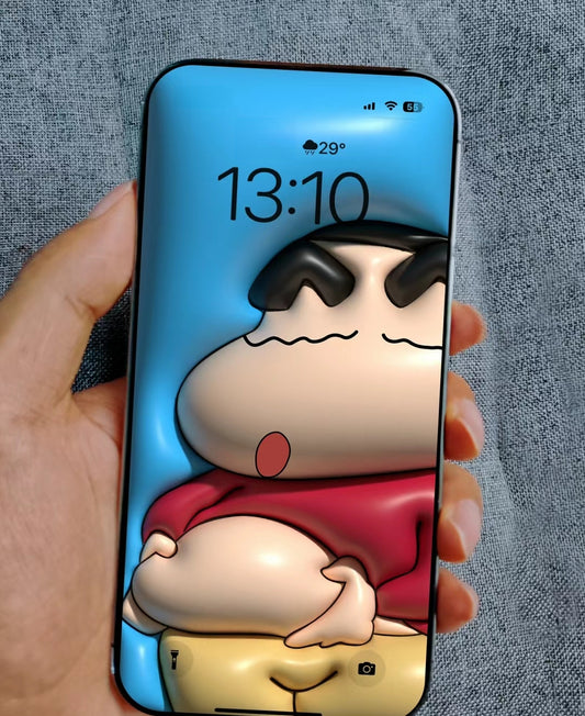 50-Pack Crayon Shin-Chan Inflated 3D 4K IPhone Wallpapers | HD Cartoon Anime Graphics For Apple Devices