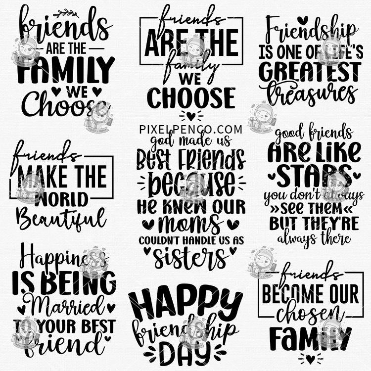 Best Friends Text Design Pack | Alphabet Design Decorative Clipart EPS Source Files | High - Definition Design Materials