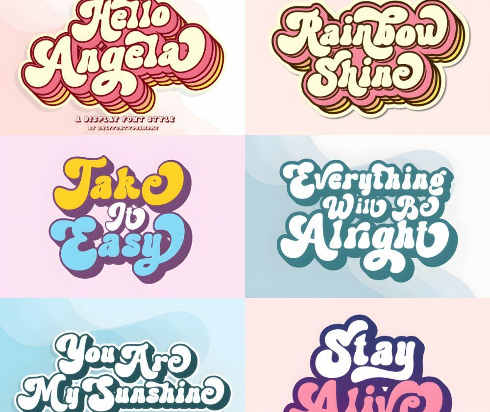 20 Cute English Fonts For PS & Procreate – American Retro Cartoon Graffiti Styles, Commercial Use Allowed – Only $0.5! - pixelpenco