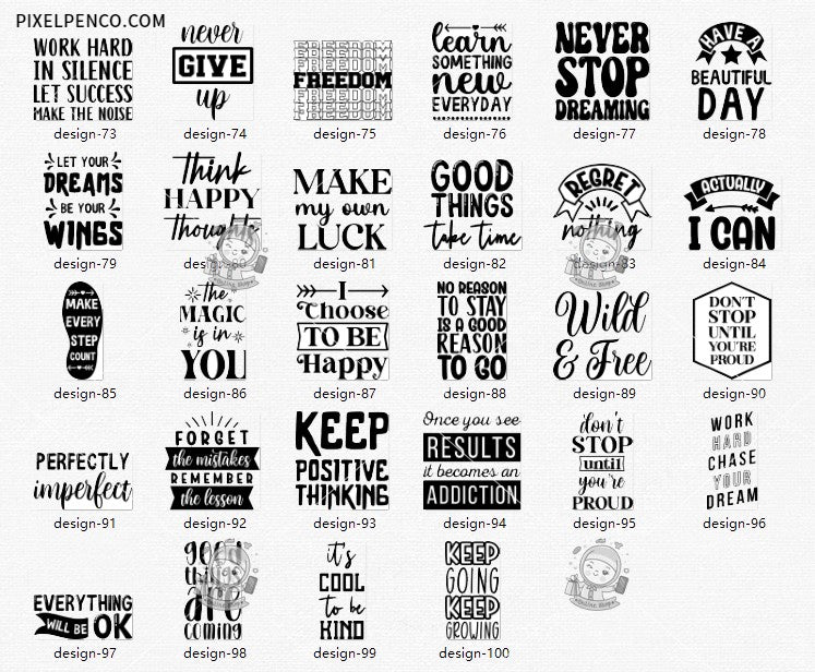 Inspirational English Quotes Font Design EPS Source Files | High - Definition Premium Design Materials