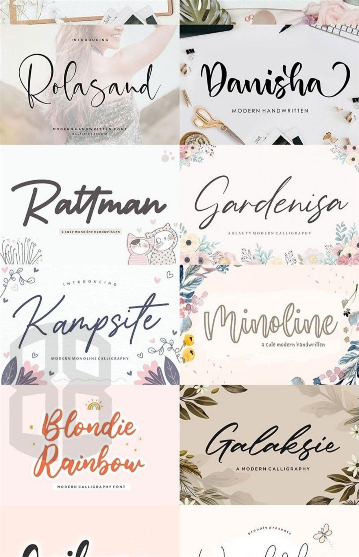🔥600 Commercial-Use Handwritten Connected English Fonts TTF/OTF|For PS/Procreate/Design|Logo/Wedding/Digital Art Styles – Only $0.4! - pixelpenco