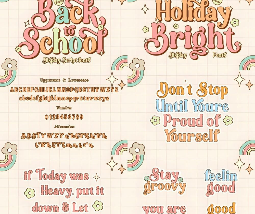 20 Cute English Fonts For PS & Procreate – American Retro Cartoon Graffiti Styles, Commercial Use Allowed – Only $0.5! - pixelpenco