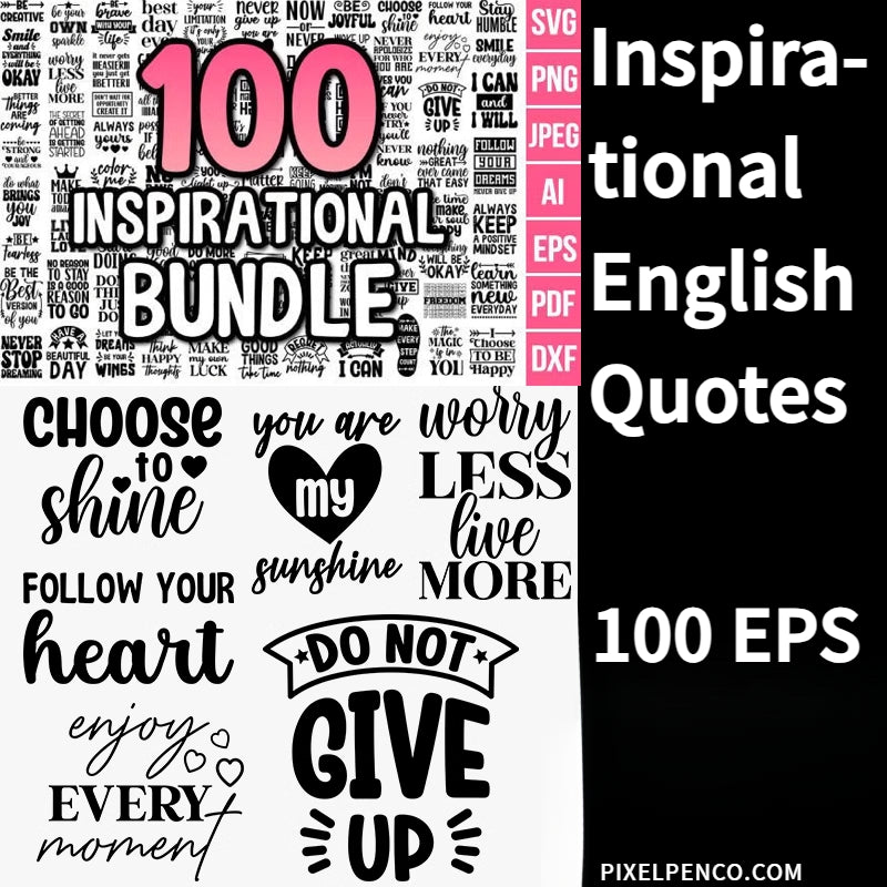 Inspirational English Quotes Font Design EPS Source Files | High - Definition Premium Design Materials