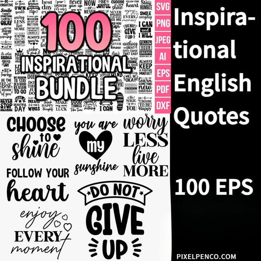 Inspirational English Quotes Font Design EPS Source Files | High - Definition Premium Design Materials