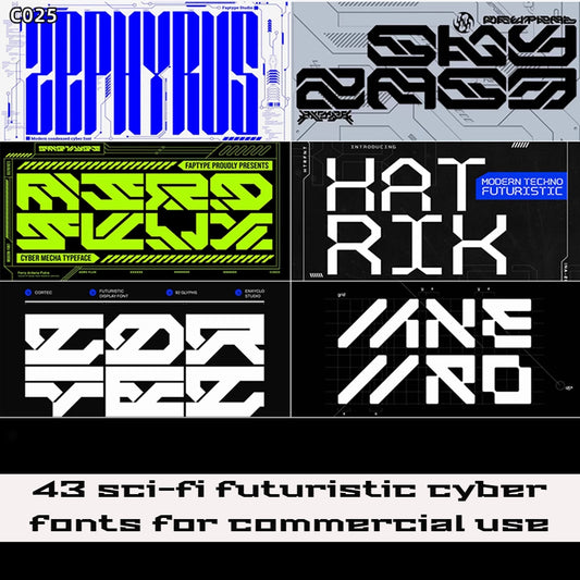 43 Sci-Fi Futuristic Cyber Fonts for PS/Procreate – Commercial Use $1 - pixelpenco