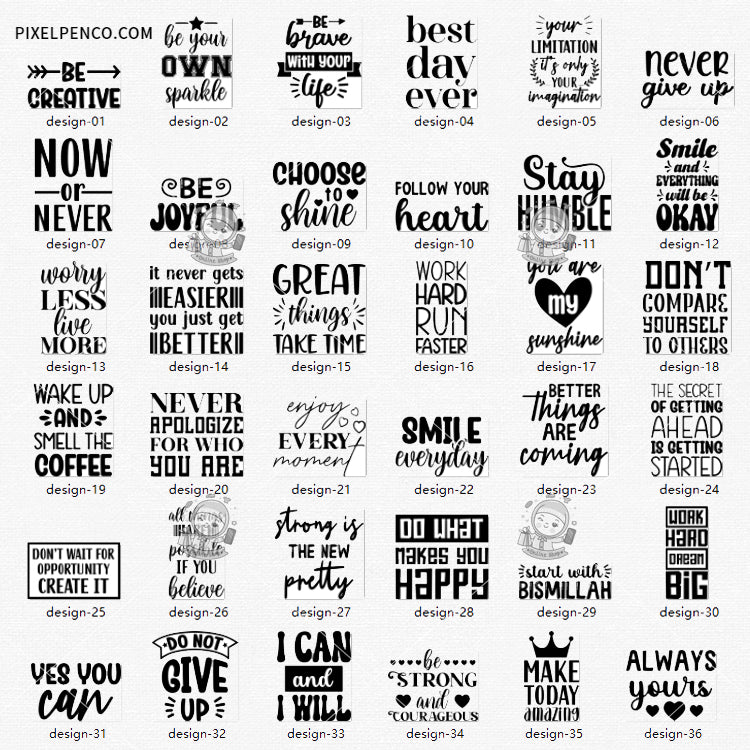 Inspirational English Quotes Font Design EPS Source Files | High - Definition Premium Design Materials