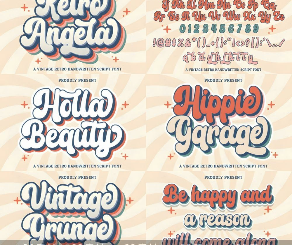 20 Cute English Fonts For PS & Procreate – American Retro Cartoon Graffiti Styles, Commercial Use Allowed – Only $0.5! - pixelpenco