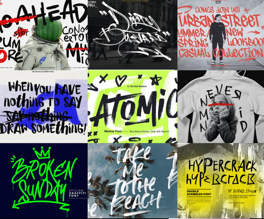 🔥 22 Handwritten Graffiti Splatter Fonts – Procreate & Photoshop Fonts – Commercial Use – Only $0.99 - pixelpenco
